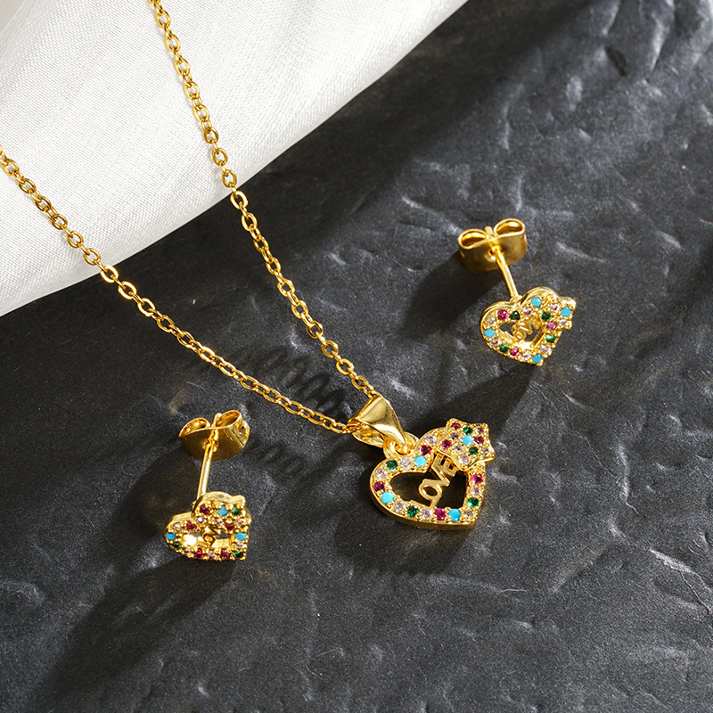 Collar de amor con incrustaciones de diamantes de oro de arena vietnamita con líneas en forma de corazón Pulsera Moda Advanced Sense Joyas que no se desvanece durante mucho tiempo