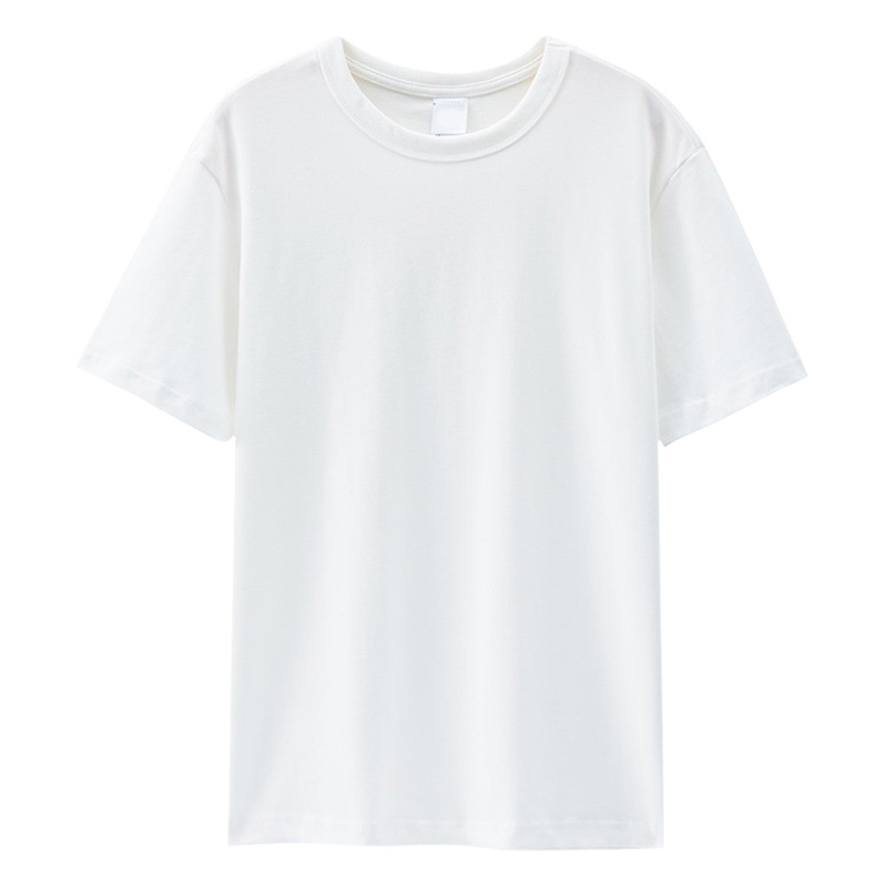 270g de gama alta de algodón Xinjiang de algodón pesado color sólido cuello redondo manga corta Camiseta hombres y mujeres al por mayor fábrica de entrega
