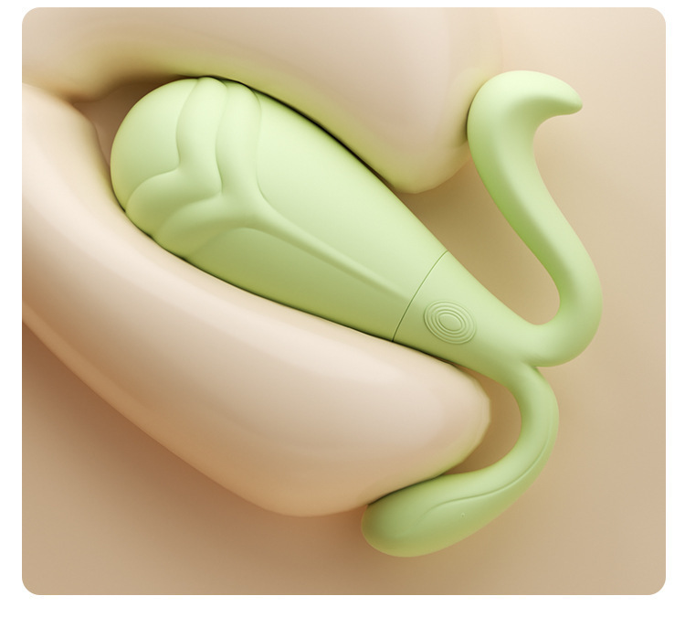 Mystery Bean Sprout Wearable Mini Vibrator with App Control, Green Silicone — detail image 18