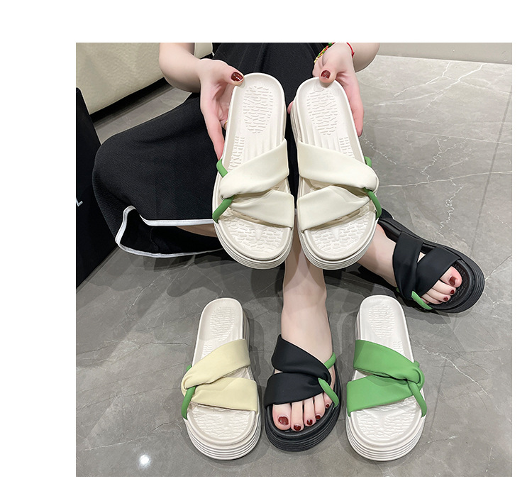 Women's Casual Vacation Solid Color Round Toe Slides Slippers display picture 2