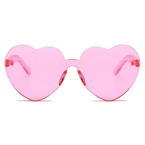 New Cross-border Heart-shaped Sunglasses, Loving Heart Sunglasses, Jelly Color Frameless Heart-shaped Prom Party Glasses