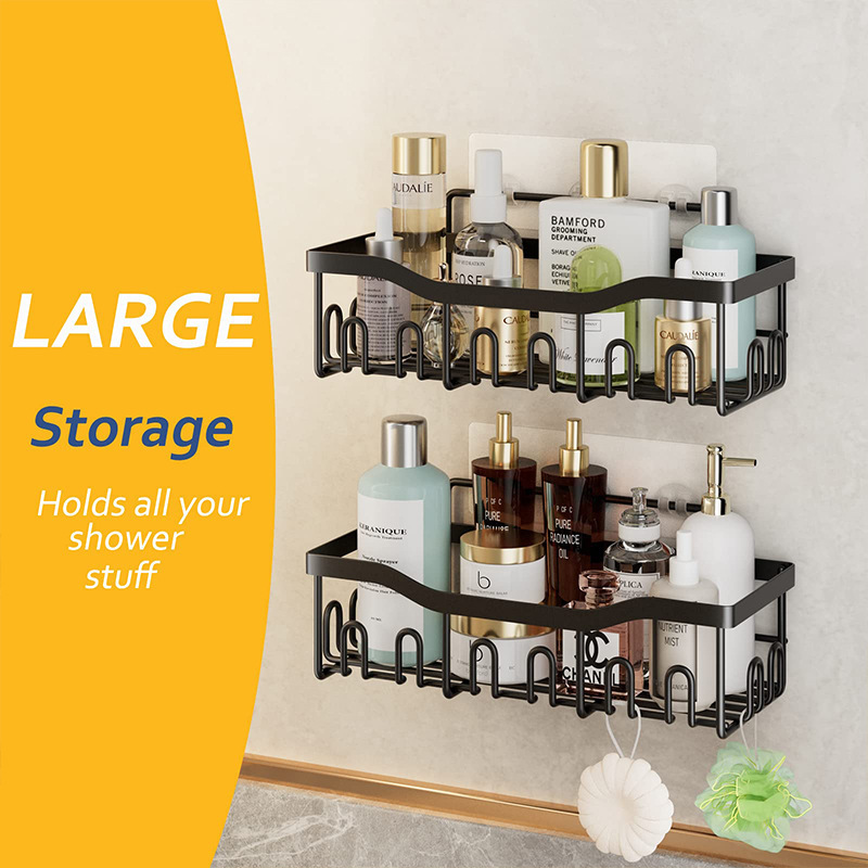 Rack de baño montado en la pared a prueba de polvo para inodoro sin perforación para almacenar artículos de higiene rack de almacenamiento rack de ducha montado en la pared a prueba de óxido