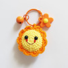 Knitted pendant solar-powered, cute accessory handmade, woven keychain