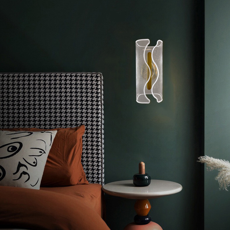Luz de cabecera de dormitorio transfronteriza LED lámpara de pared de fondo TV lámpara de pared escandinava creativa columna pasillo lujoso luz de pasillo