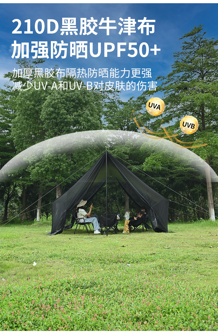 Mosquito-Proof Netting and Sunshade Integrated Canopy with Black Glue for Full Shading and Sun Protection, a Summer Essential