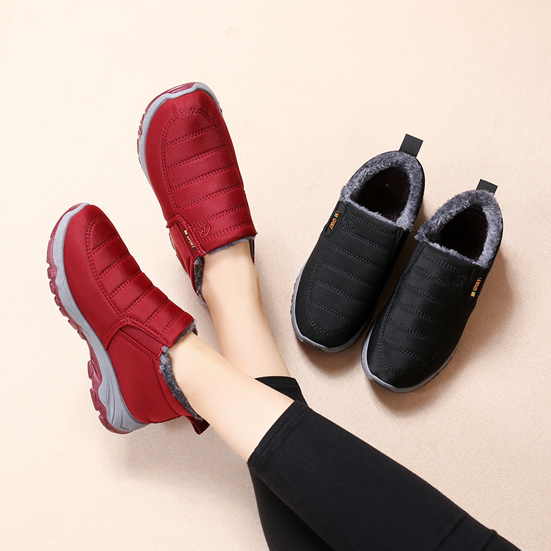 棉鞋女冬季加绒保暖老北京棉靴子加厚TEMU代发中老年舒适爸爸棉鞋