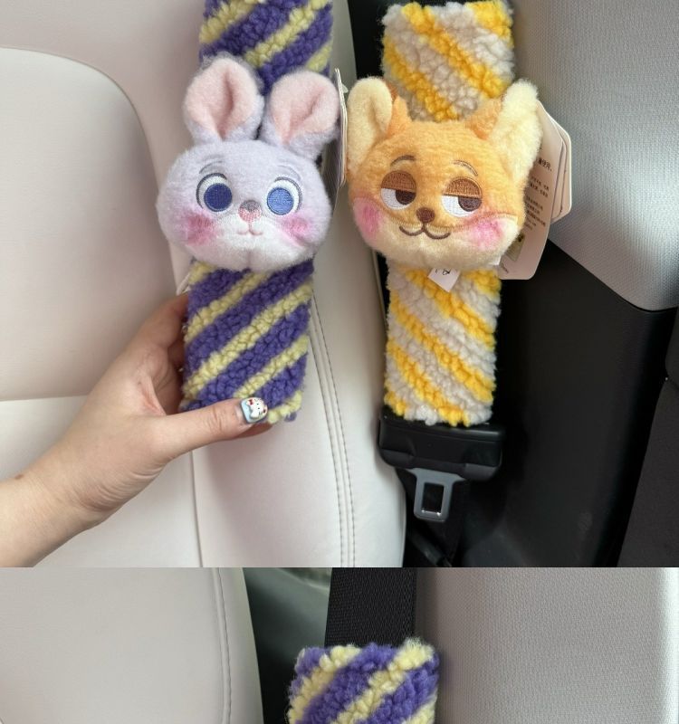 Cute Zootopia Judy Nick Car Seatbelt Shoulder Pad Cartoon Cute Plush Doll Anti-Strangling
