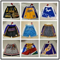 Баскетбольные шорты оптом JUST DON Warriors Lakers 76ers Heat Raptors Magic, карманные шорты, ретро баскетбольные штаны, модные