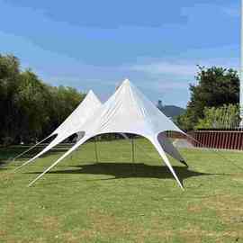 现货户外超大单峰双峰涂银黑胶燕尾天幕超大防晒防雨露营遮阳棚