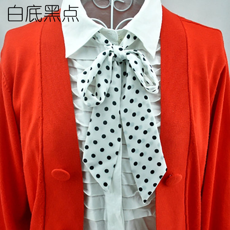 Pajarita encaje de mujer nuevo estilo coreano estilo británico preppy estilo Polka Dot color sólido gasa cinta golpeando a mano arco de moda