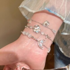 夏日海星贝壳猫眼石珍珠手链女生清冷感高级百搭手饰小众精致配饰