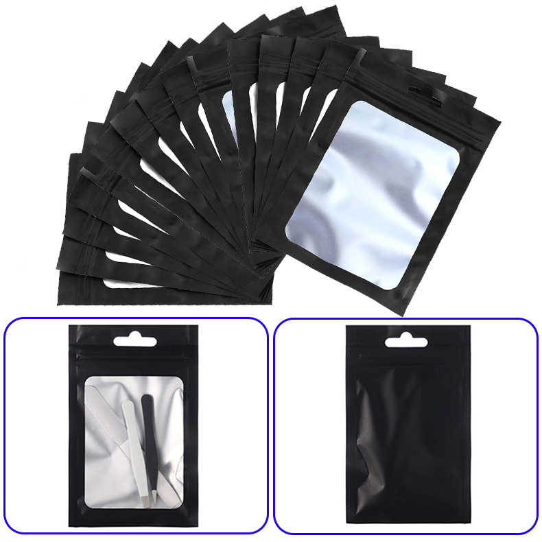 Black Colored Windowed Aluminum-Coated Self-Sealing Bags Fishing Gear Accessories Phone Case Packaging Bags Plastic Bags Pearlescent Bags Beauty Bags Black Colored Windowed Aluminum-Coated Self-Sealing Bags Fishing Gear Accessories Phone Case Packaging Bags Plastic Bags Pearlescent Bags Beauty Bags