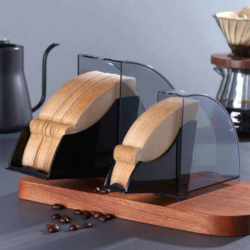 Coffee Dust-Proof Filter Paper Box V60 Universal V01/V02 Fan-Shaped Filter Paper Storage Box Bar Counter Flip-Top Filter Paper Holder Coffee Dust-Proof Filter Paper Box V60 Universal V01/V02 Fan-Shaped Filter Paper Storage Box Bar Counter Flip-Top Filter Paper Holder