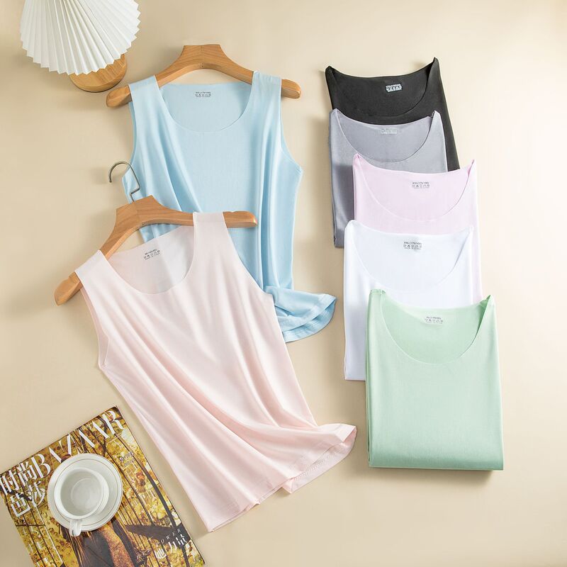 Summer Thin Women's Seamless Ice Silk Vest Camisole Sports Quick-Dry Milk Silk Elastic Running Breathable Lightweight
