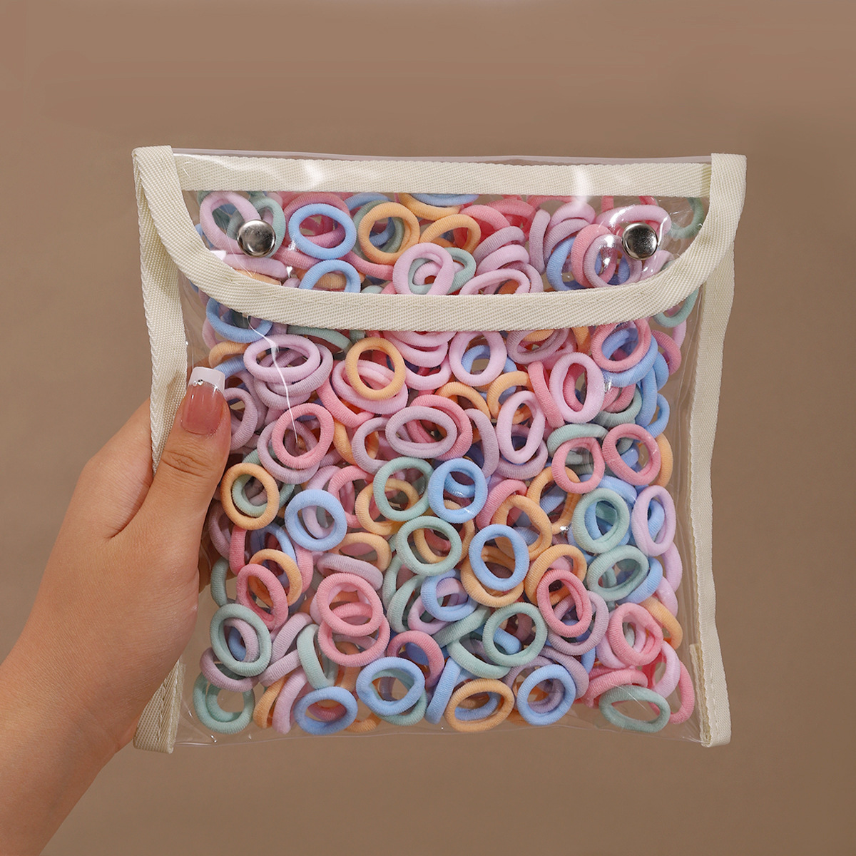 Cuerdas de cabeza para niños niñas cuerdas de cabello de alta elasticidad correa de goma duradera para bebés sin marcas anillo de cabello no daña el cabello cubierta de cuero de color
