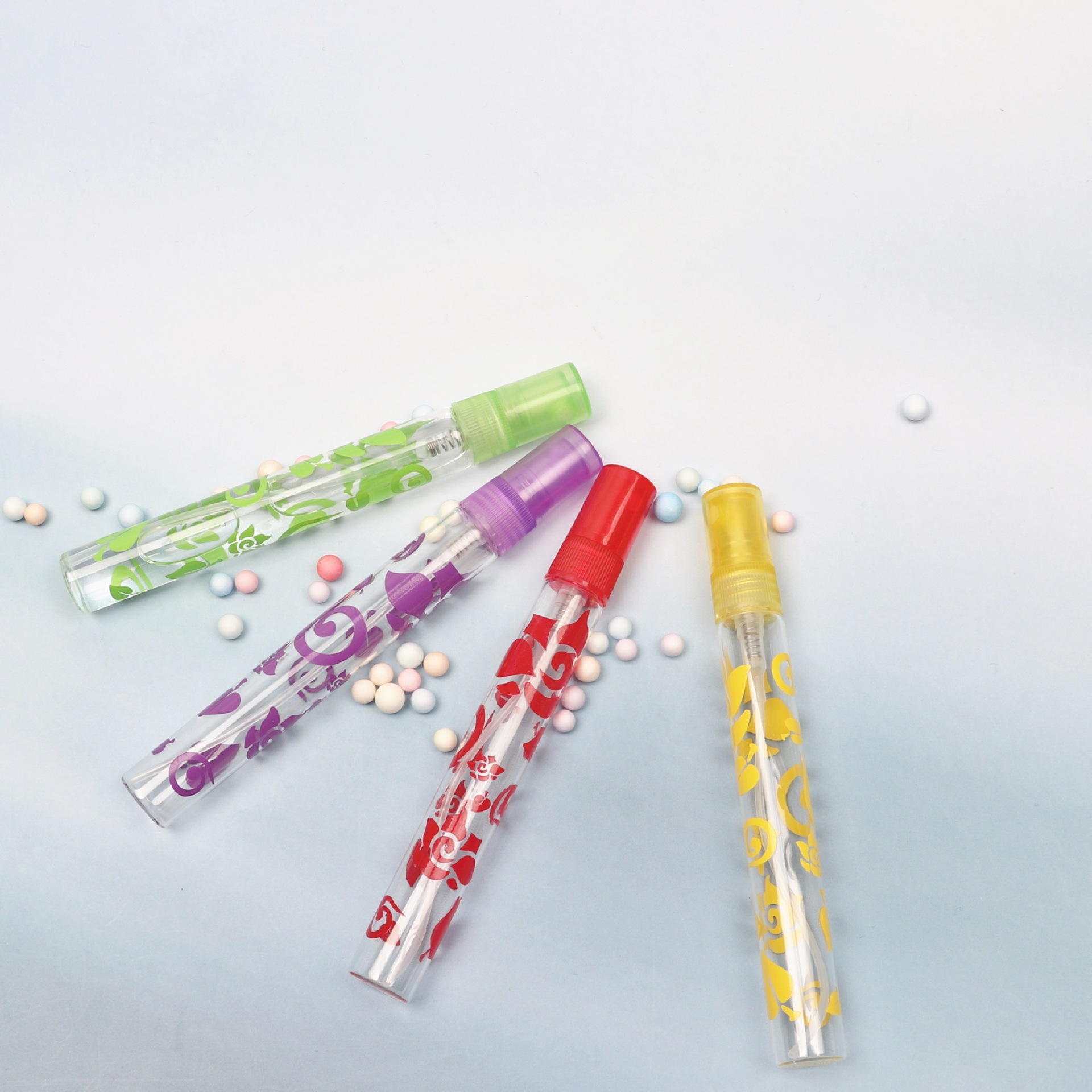 LG06Y-10ML印花玻璃拉管香水瓶便携式补水瓶 化妆水喷雾分装瓶 工