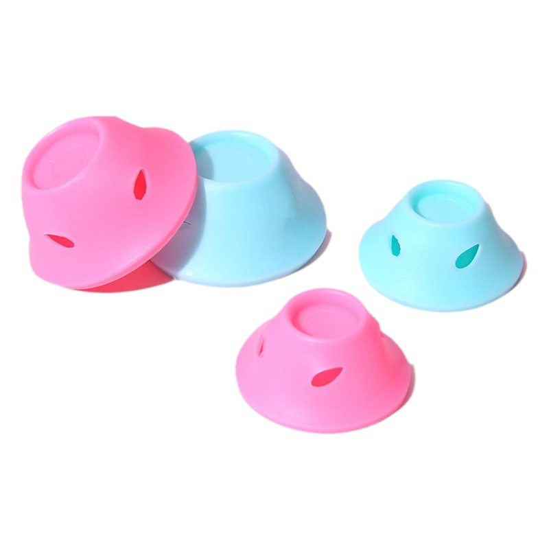 Los fabricantes suministran gran tamaño pequeño setas rizador campana bola pelo rollo bolsa de PVC con el pelo rizado que forma no duele el rollo de pelo