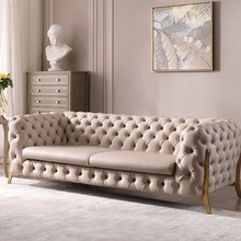 意式轻奢简约客厅布艺拉扣沙发北欧现代大小户型网红家具科技布