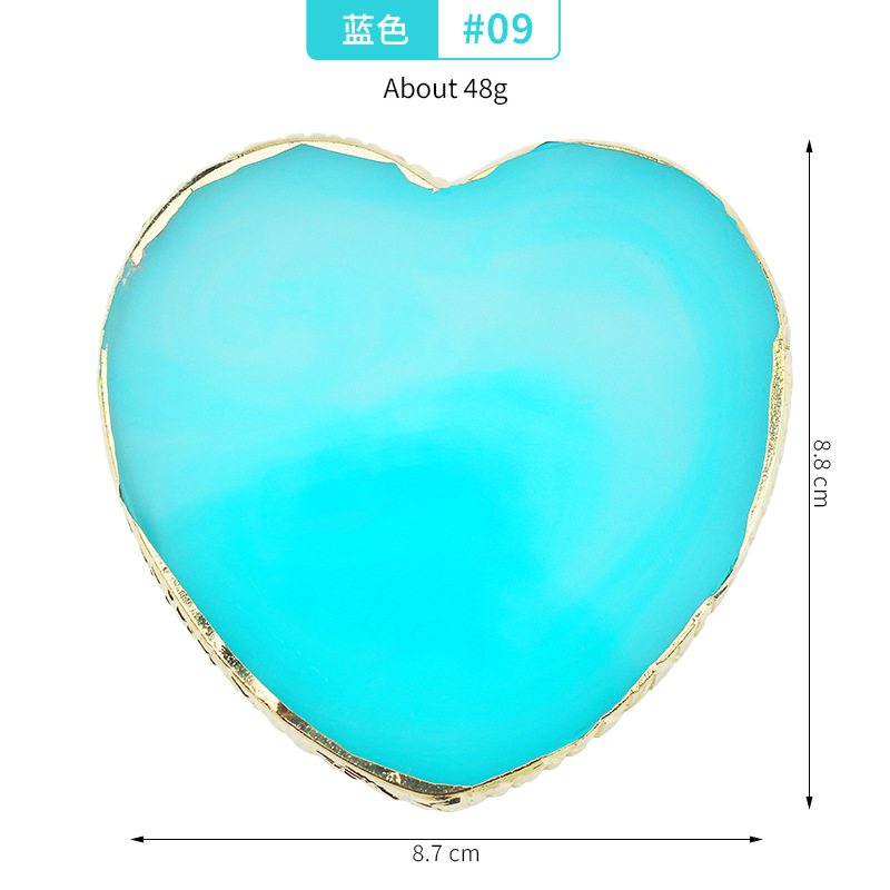 Paleta de color de resina en forma de corazón - azul