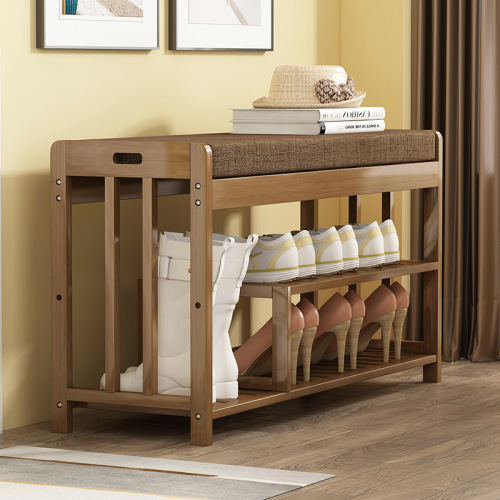 Shoe-changing stool solid wood home doorway seatable shoe-wearing stool entry-door shoe cabinet sitting stool integrated soft-padded door shoe shelf