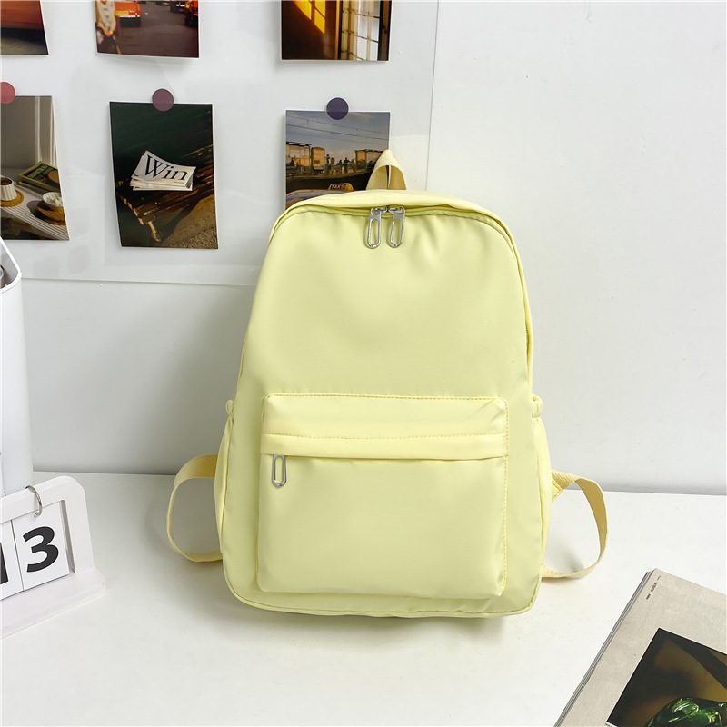 Mochila de gran capacidad casual ins estilo mochila de viaje niñas estilo coreano color sólido simple estudiante de secundaria