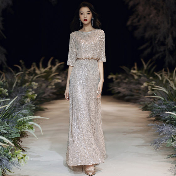 Sequin Evening Dress Women's 2024 New Winter Temperament Host dress Company Annual Meeting Party Banquet Dress