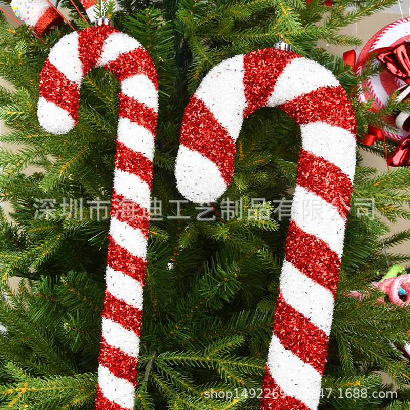 クロスボーダー 40-90 センチメートルクリスマス装飾赤と白のスパンコール杖装飾品クリスマスツリー装飾ダンス小道具|undefined