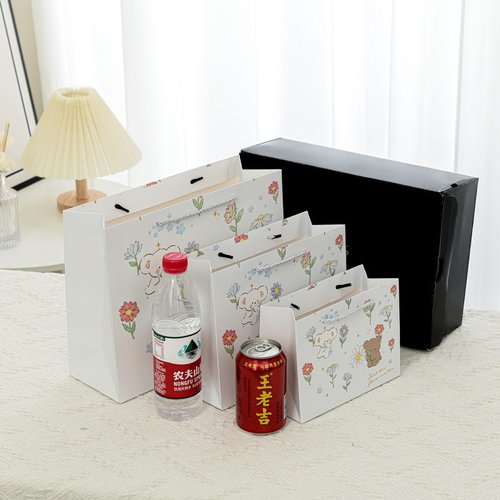 New cartoon gift bag, children's gift bag, horizontal plate, thickened paper bag, jewelry box, shopping bag, packaging bag