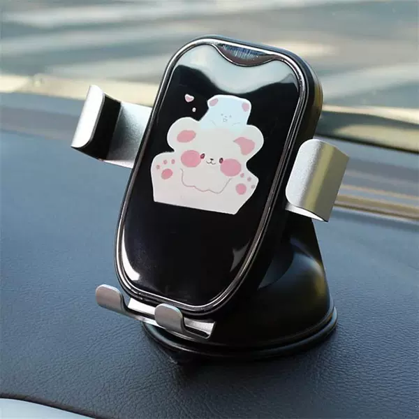 Black mobile phone holder without diamond + suction cup base
