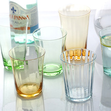 竖纹杯子彩色透明高颜值玻璃杯酒吧办公室茶杯批发家用早餐杯水杯