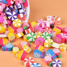 软陶 饰品 水果 花 笑脸珠 隔片珠 手链配件50颗/袋SET-094