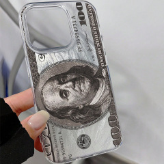個性的な創意的なドル札はアップルの13/16/15promax携帯ケースiPhone14Plusを適用します。