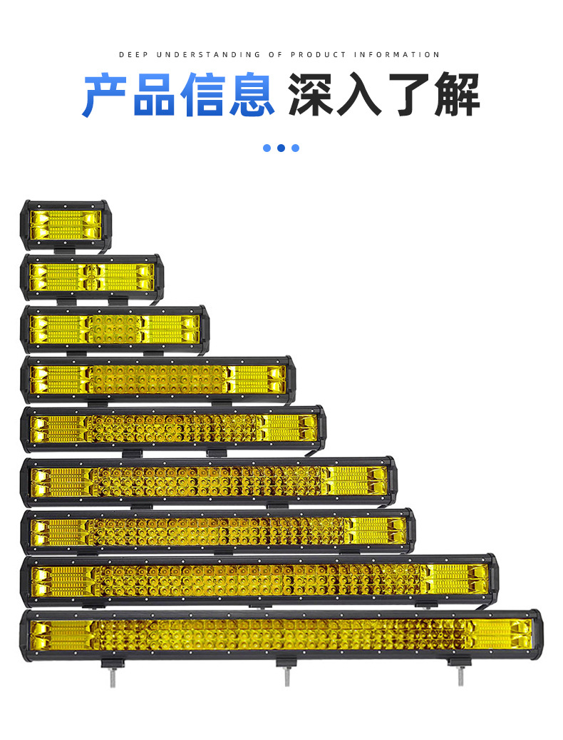 H28 Three-Row Led Energy-Saving Strip Light Waterproof Ultra-Bright Engineering Maintenance Work Wholesale Headlight Off-Road Vehicle Roof Strong Light