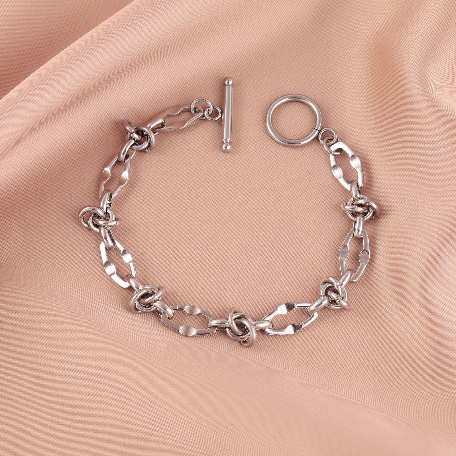 INS Style Solid Color Stainless Steel Bracelets 1 Piece