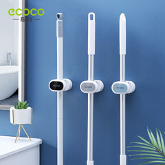 iCococ Broom Holder Wall Mount without Drilling Hook Shelf for Bathroom Strong Adhesive and Damage-Free
