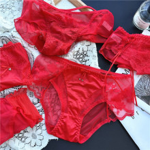 【红红火火】880#本命年宝宝可爱性感网纱蕾丝性感大红色女内裤
