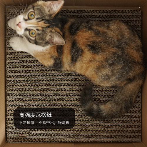 PURROOM milk box fat tiger cat nest cat scratching board villa vertical house corrugated cardboard box cat scratching toy