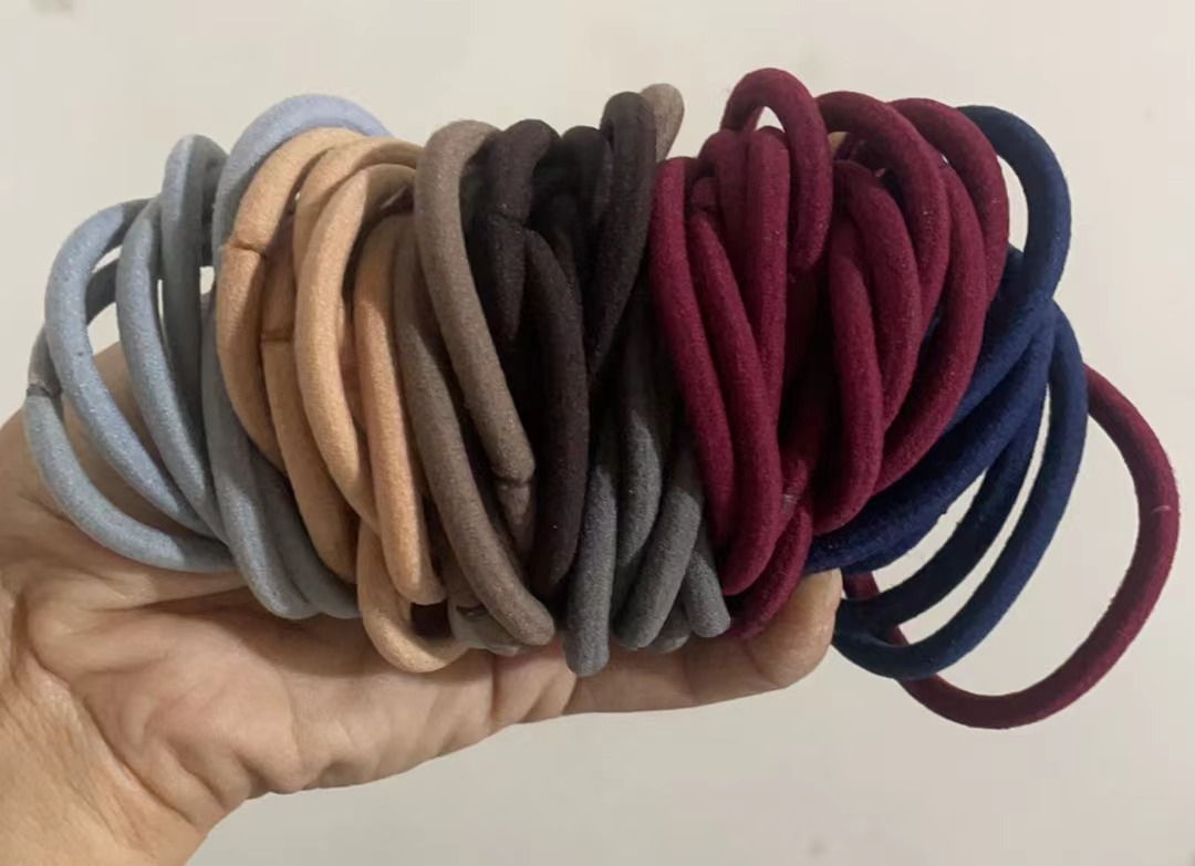 6mm simple durable alta base elástica cuerda de pelo banda de pelo lazo cuerda de pelo negro banda de goma accesorios para el cabello al por mayor