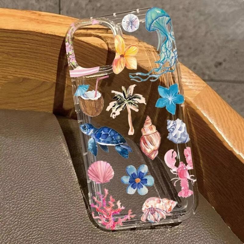 Undersea Animal Iphone16Plus Mobile Phone Case 15Promax Apple 14Pro Fashion 13 Transparent 12Mini Undersea Animal Iphone16Plus Mobile Phone Case 15Promax Apple 14Pro Fashion 13 Transparent 12Mini
