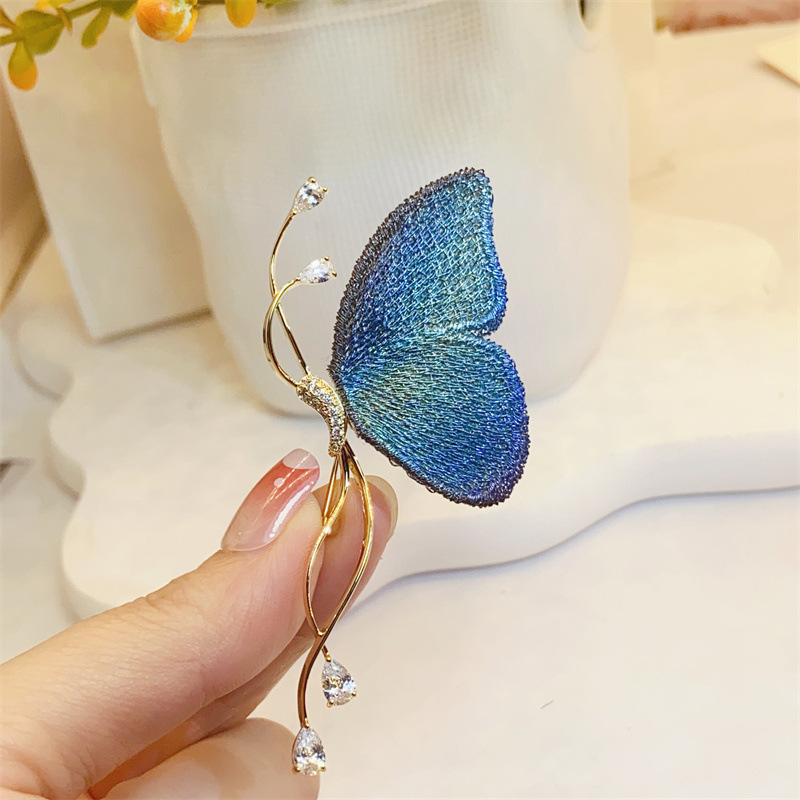 Vintage Schmetterling Brosche Für Damen In Blau Hochwertig_voghion.com