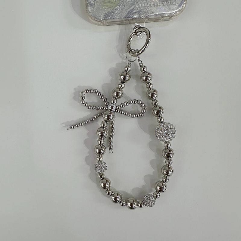 Acrylic Material 1 Piece Casual Elegant Lady Bow Knot Acrylic Printing Bag Pendant Mobile Phone Chain