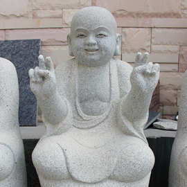 80公分石雕小和尚图片大全 庭院造景石雕小沙弥现货批发 人物雕塑