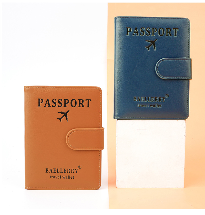 Baellerry 2023 New Unisex RFID Anti-magnetic Buckle Passport Bag. Simple Card Holder for Overseas Travel Documents._voghion.com