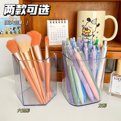 Creative handmade DIY transparent pen holder minimalist girly heart desk cute storage pen pot student Instagram style stationery