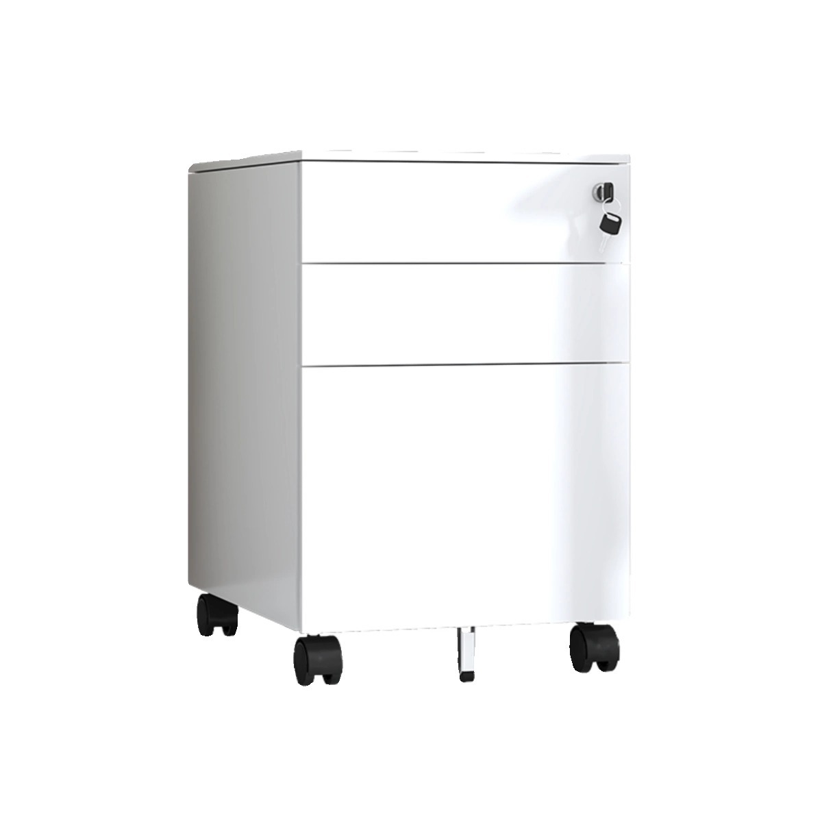 Gabinete de actividades de oficina, información de archivos debajo del escritorio, gabinete bajo, contraseña, gabinete de almacenamiento con cerradura, archivador de hojalata de tres bombas con ruedas