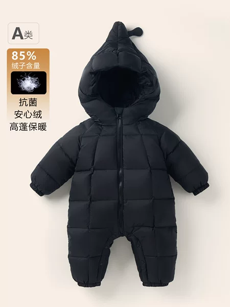 New baby down jumpsuit, unisex, thickened white duck down outerwear, winter newborn romper