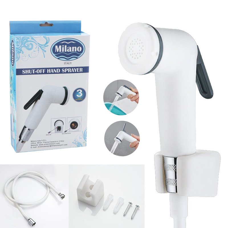 White toilet washer toilet spray gun three-piece toilet booster small shower high-pressure nozzle flushing toilet partner