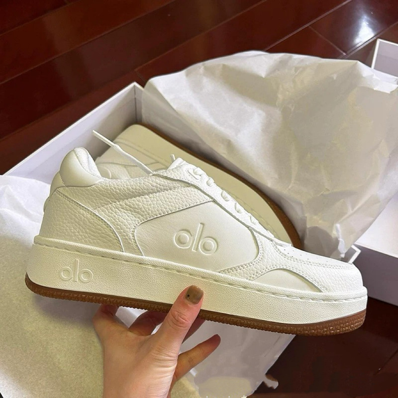 Jisoo's Same Style Alo White Sneakers 2025 New Model Thick-Soled Sports Casual Height-Increasing Lace-Up Sneakers for Women Jisoo's Same Style Alo White Sneakers 2025 New Model Thick-Soled Sports Casual Height-Increasing Lace-Up Sneakers for Women