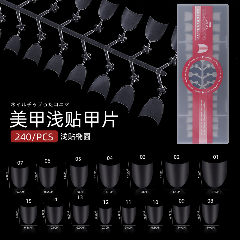 240 piezas de pasta poco profunda Uñas ovaladas
