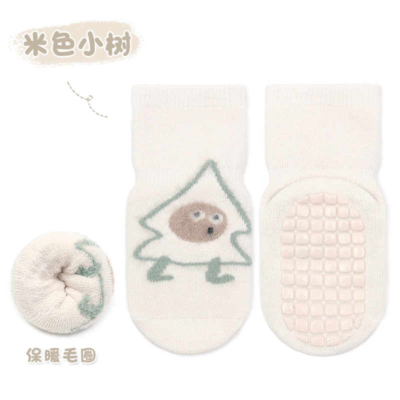 23 cepillado espesado bebé dispensación trampolín Calcetines niños infantiles antideslizante piso calcetines visón patrón Terry Calcetines